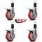 Service Caster 5'' Red Poly Swivel 1-5/8'' Expanding Stem Caster Set Total Lock Brake, 4PK SCC-EXTTL20S514-PPUB-RED-158-4 - alternate 4